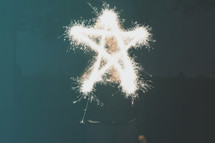 star shape made from sparklers 