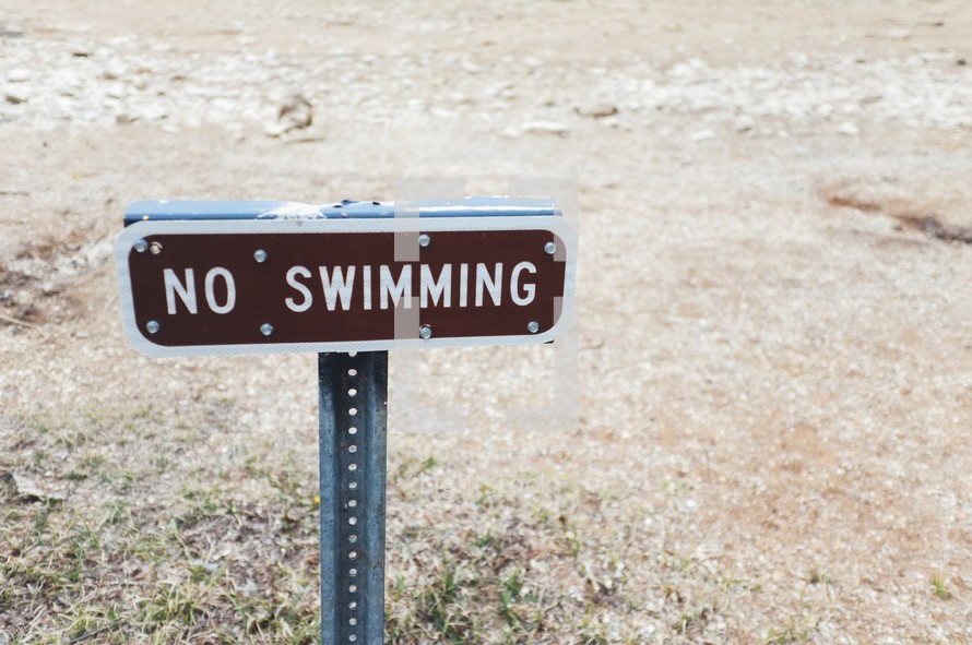 No Swimming sign 