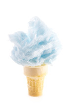cotton candy in an ice cream cone 