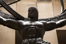 Bronze Hercules sculpture.