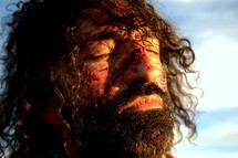 the bleeding face of Jesus 
