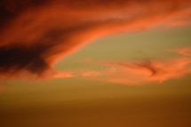 abstract sky background, - deep pink clouds in the sky at sunset 
