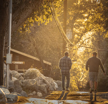men walking outdoors on a fall day 