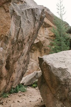path between jagged rocks 