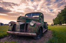 old green farm truck 