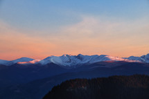 Highest Fagaras mountains, Romania at Sunset 