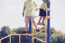 kids climbing playground equipment 