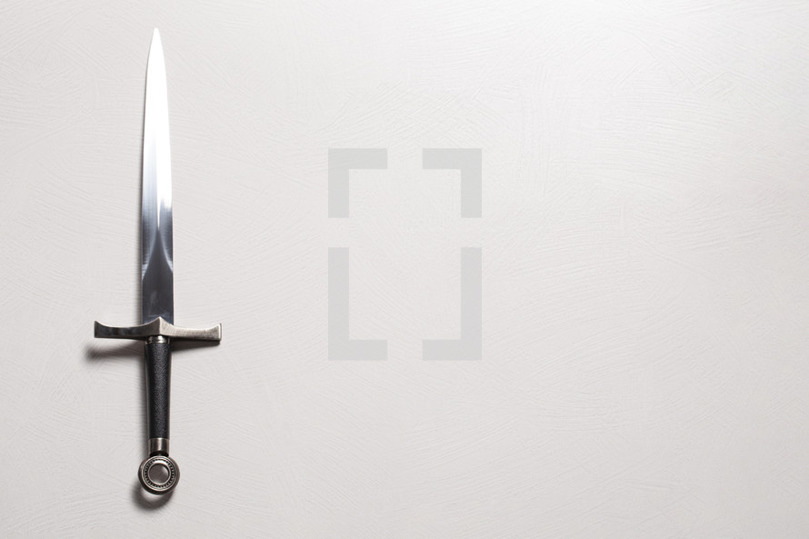 Sword on a Bright White Background