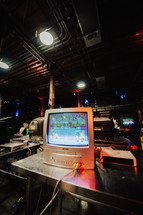 playing vintage video games on old tv's
