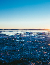 frozen, icy beach 