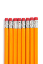 row of pencil erasers 