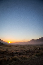 fog in a valley at dawn 