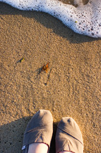 shoes standing in the sand