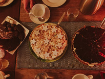 pies and desserts on a table 