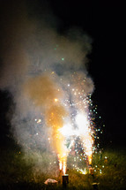showering fireworks