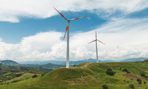 Wind turbine electric generator on the mountains