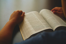Young man reading Bible