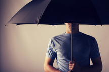 man under an umbrella 