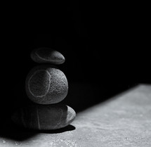 Abstract Balanced Pebbles Stones and Shadow