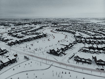 Snowy neighborhood in Canada
