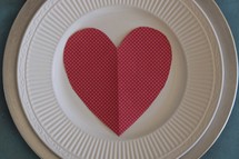 a heart on a plate 