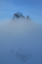 Winter Peak and Mist in Fagaras mountains, Romania 