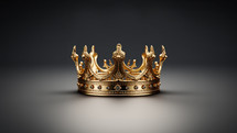 A crown of a princess or princess in pure gold against a dark studio background. See our other images against white.