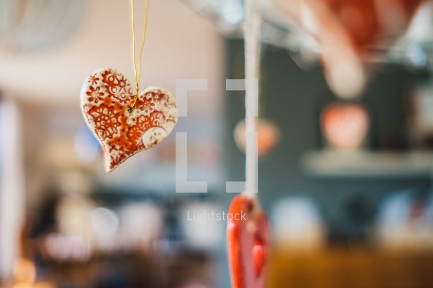 clay heart ornaments 