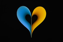 heart in the colors of the Ukrainian flag 