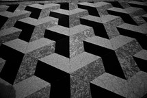 3D pattern on a tile floor 