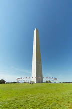 flags around the Washington Monument 