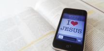 I LOVE JESUS on an iPhone 
