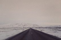 a road and snow 