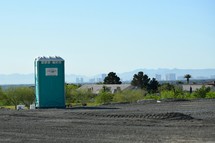 Port-a-potty at a construction site 