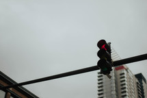 A red traffic light.