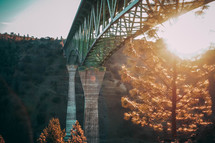 a bridge at sunset 