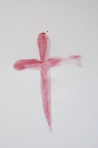 blood stain hand drawn cross