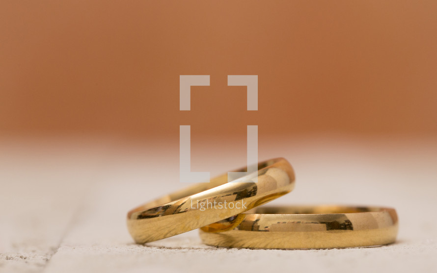 Macro View of Gold Wedding Bands
