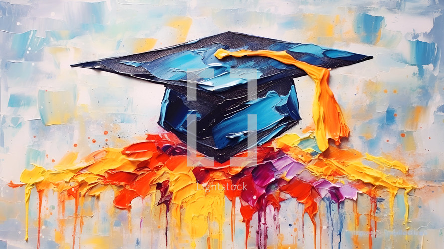 Graduation Cap in Oil Paint