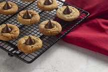 Classic Peanut Butter Blossom Cookies on Kitchen Counter