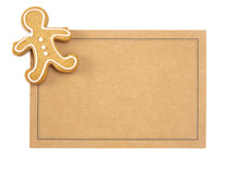 baking gingerbread cookies with blank recipe card