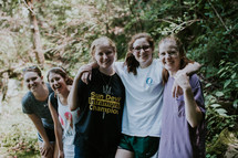 teen girls on a hiking trail 
