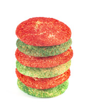 green and red Christmas sugar cookies 