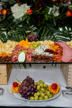 meats, cheeses, and fruits 
