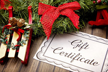 Gift Certificate and wreath 