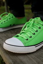 bright neon green sneakers 
