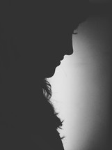 silhouette of a woman's face 