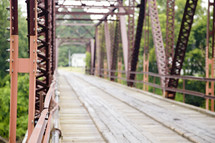 steel and wood bridge 
