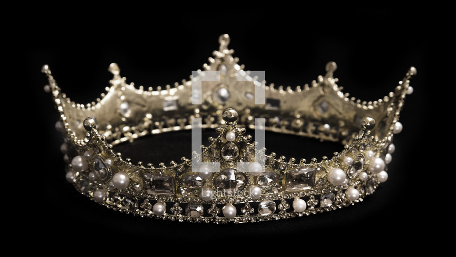jeweled crown on black 