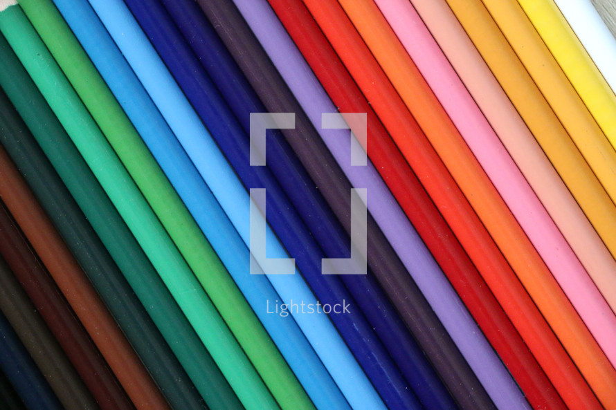background of colored pencils rainbow 